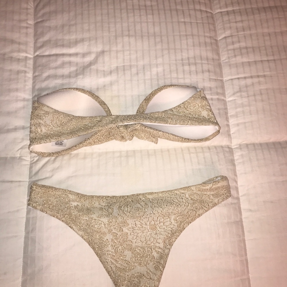 Beach Riot Gold Lace Bikini - Picture 2 of 8